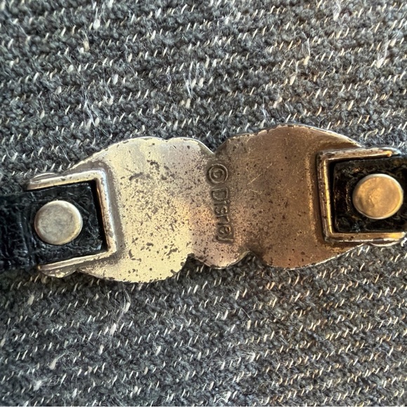 Brighton Mickey Silver Plated Leather Victorian Hearts Buckle Bracelet 1990’s - Picture 6 of 8